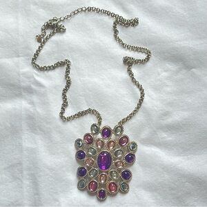 Costume Fashion Fine Jewelry Rhinestone Necklace Chain 28” length EUC